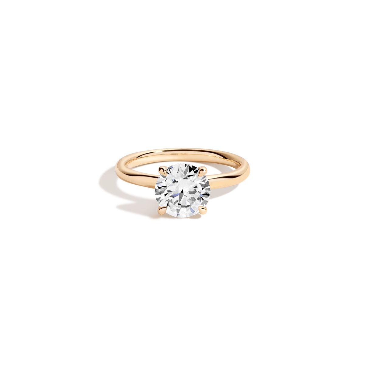 2ct Round Lab Grown Diamond Solitaire Ring 14k 18k Yellow Gold First