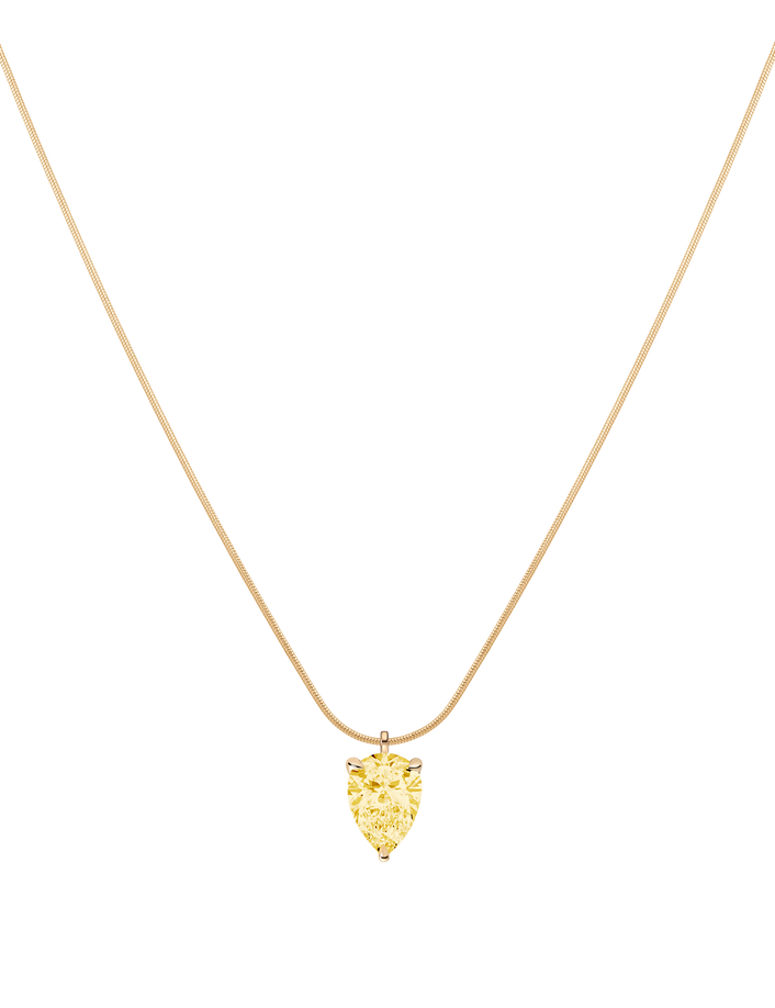 Aurate x Marilyn Monroe: Lab Grown Yellow Canary Pendant Necklace Vermeil Yellow Gold 14in (Choker) 16in First
