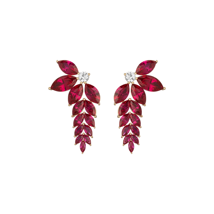 Aurate x Marilyn: Lab Grown Red Marquise Waterfall Earrings