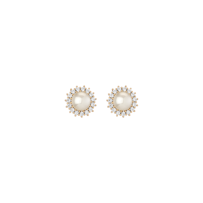 Aurate x Marilyn: Lab Grown White Sapphire Pearl Earrings