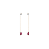 Aurate x Marilyn: Lab Grown Red Marquise Earring Threader Vermeil Yellow Gold First