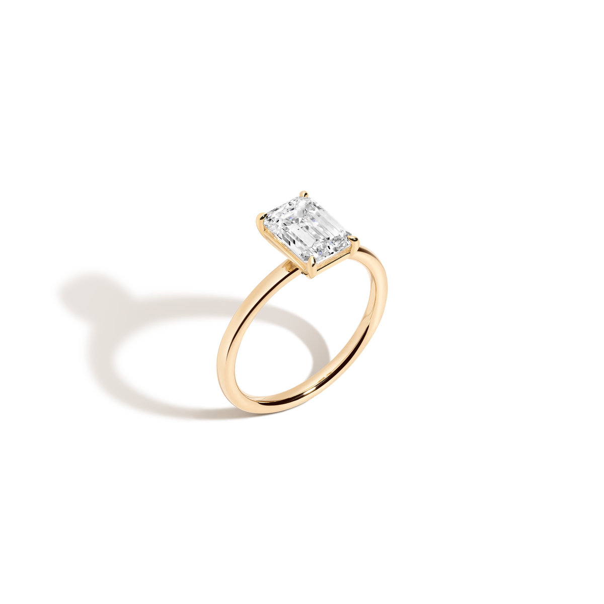 2ct Emerald Lab Grown Diamond Solitaire Ring 14k 18k Yellow Gold