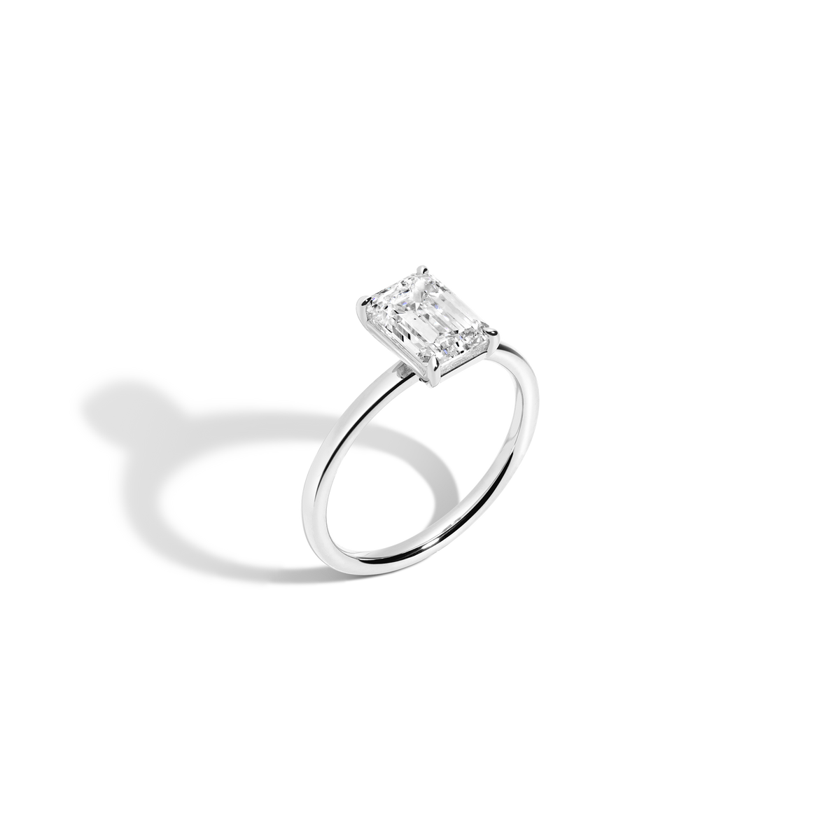 2ct Emerald Lab Grown Diamond Solitaire Ring 14k 18k Platinum White Gold