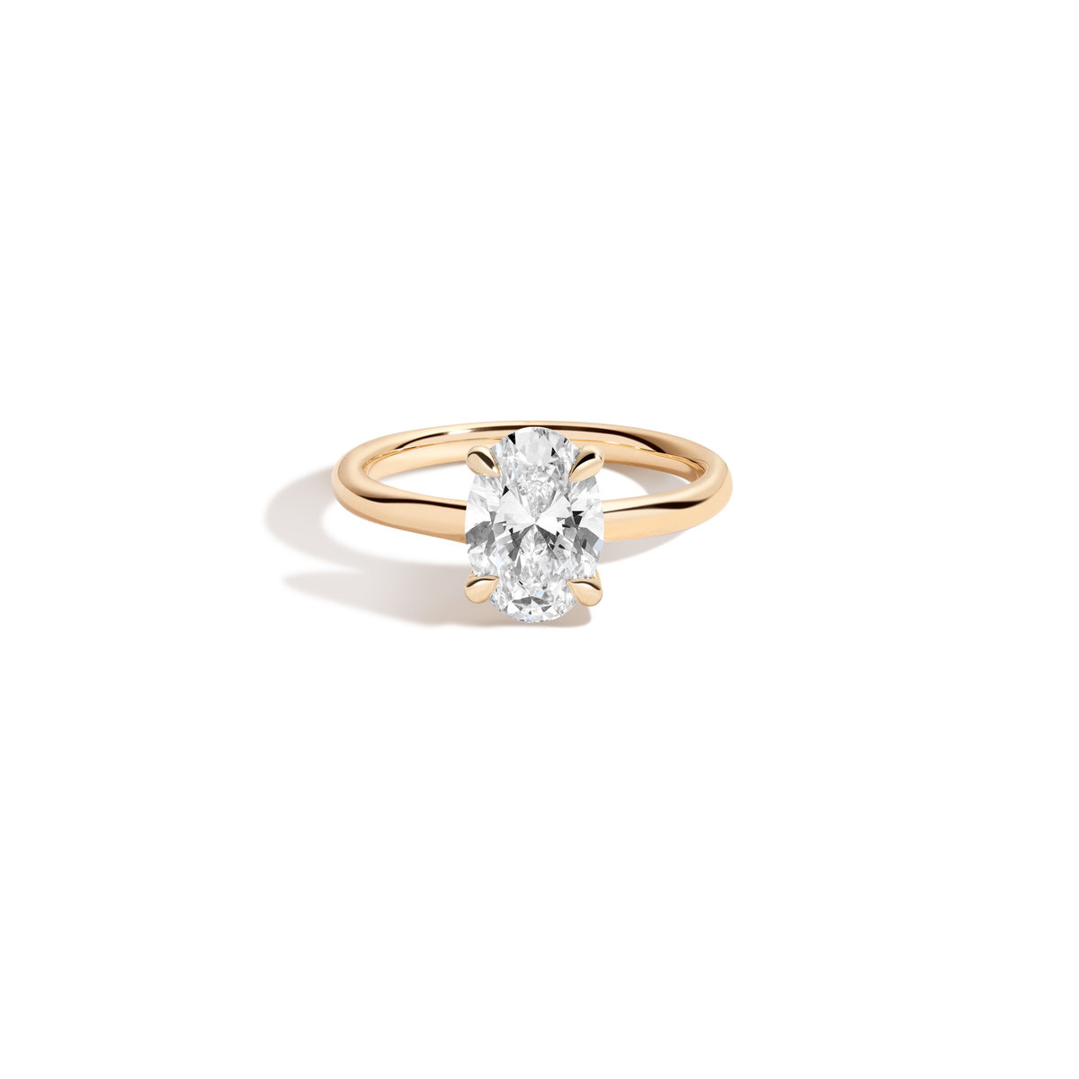 2ct Oval Lab Grown Diamond Solitaire Ring 14k 18k Yellow Gold First