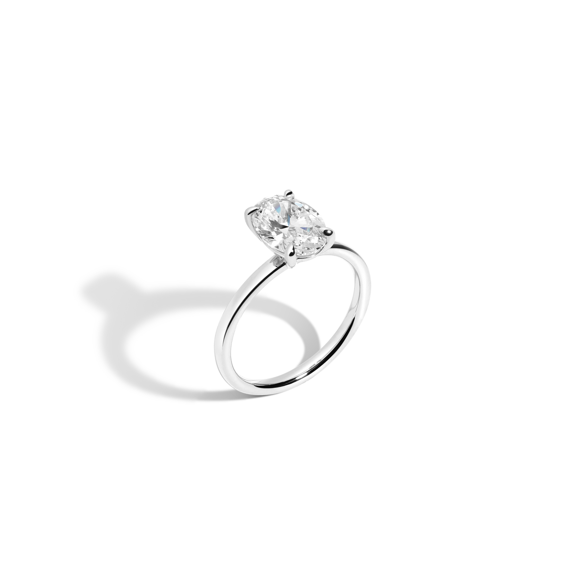 2ct Oval Lab Grown Diamond Solitaire Ring 14k 18k Platinum White Gold
