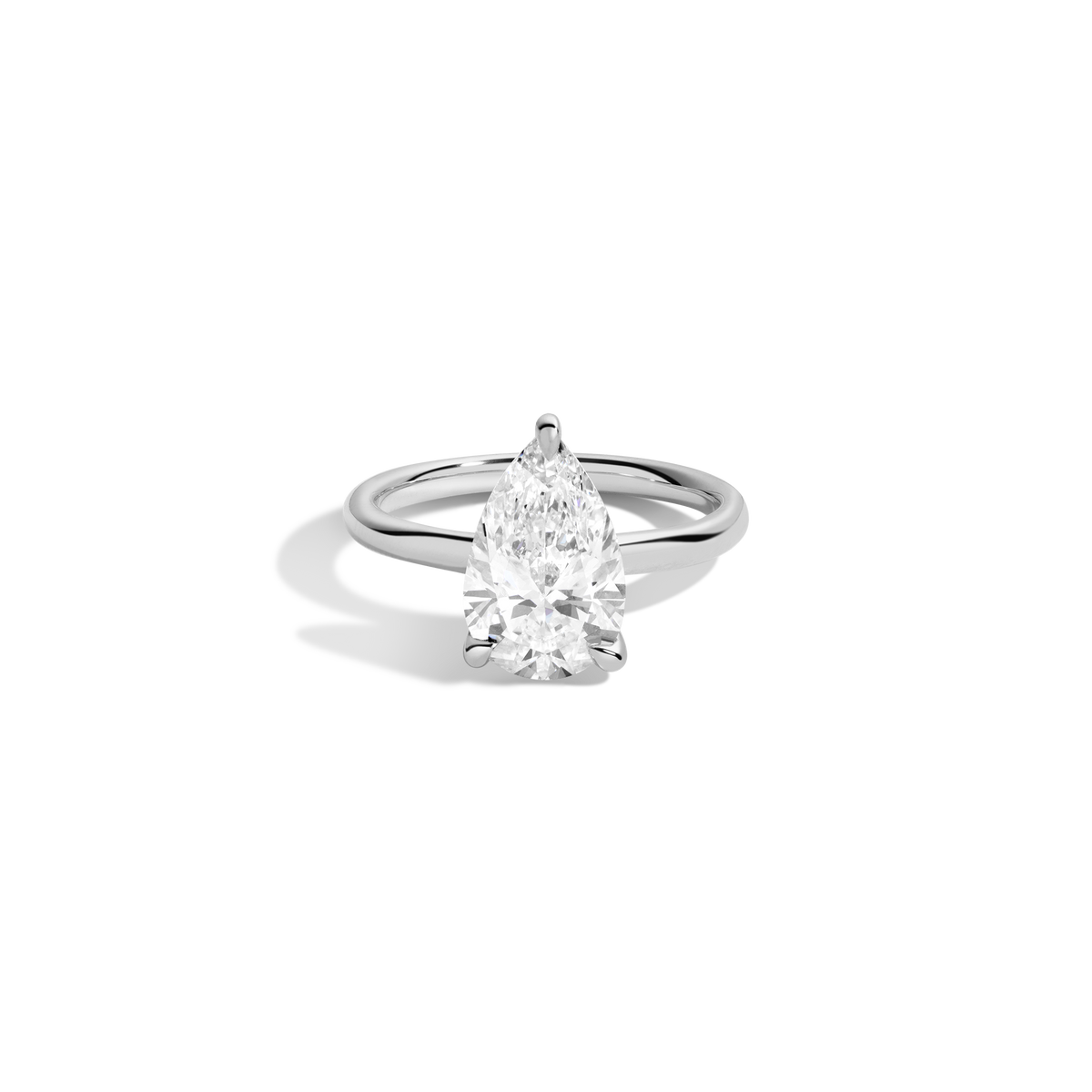 3ct Pear Lab Grown Diamond Solitaire Ring 14k 18k Platinum White Gold First