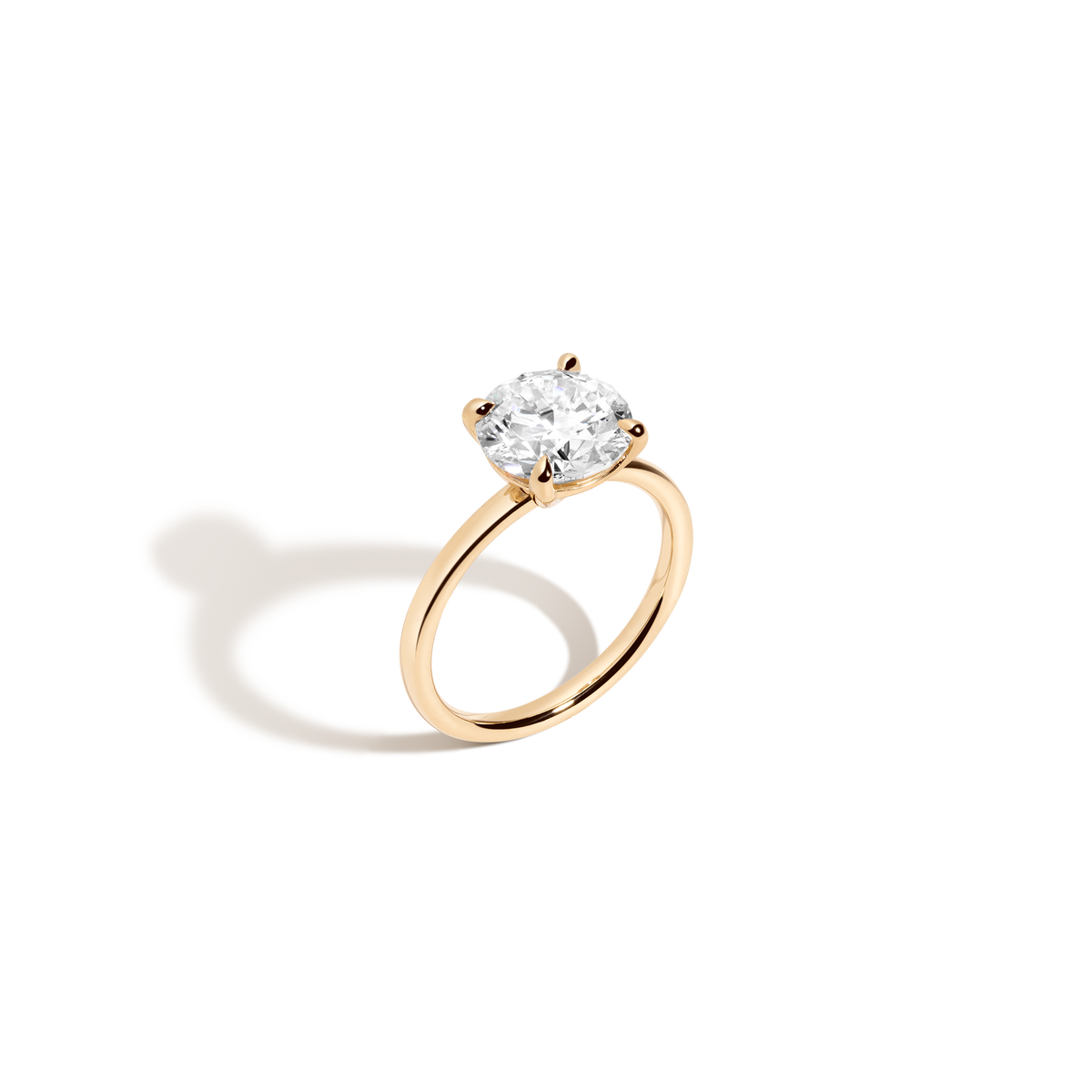 3ct Round Lab Grown Diamond Solitaire Ring 14k 18k Yellow Gold