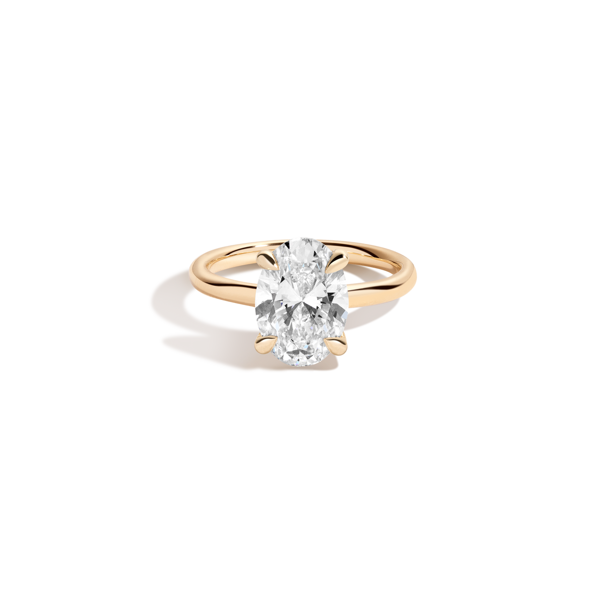 3ct Oval Lab Grown Diamond Solitaire Ring 14k 18k Yellow Gold First