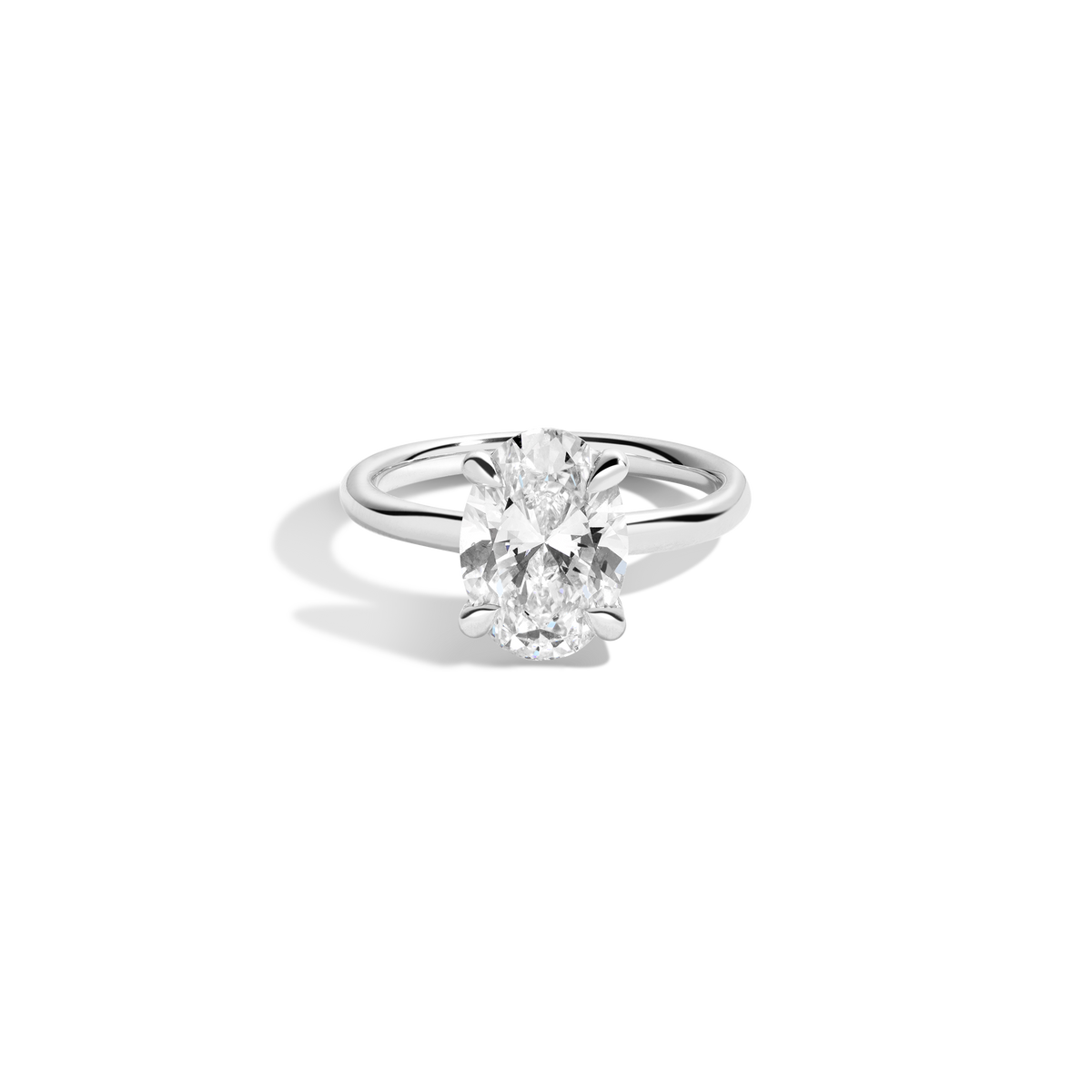 3ct Oval Lab Grown Diamond Solitaire Ring 14k 18k Platinum White Gold