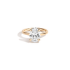 3ct Oval Lab Grown Diamond Solitaire Ring 14k Yellow Gold First