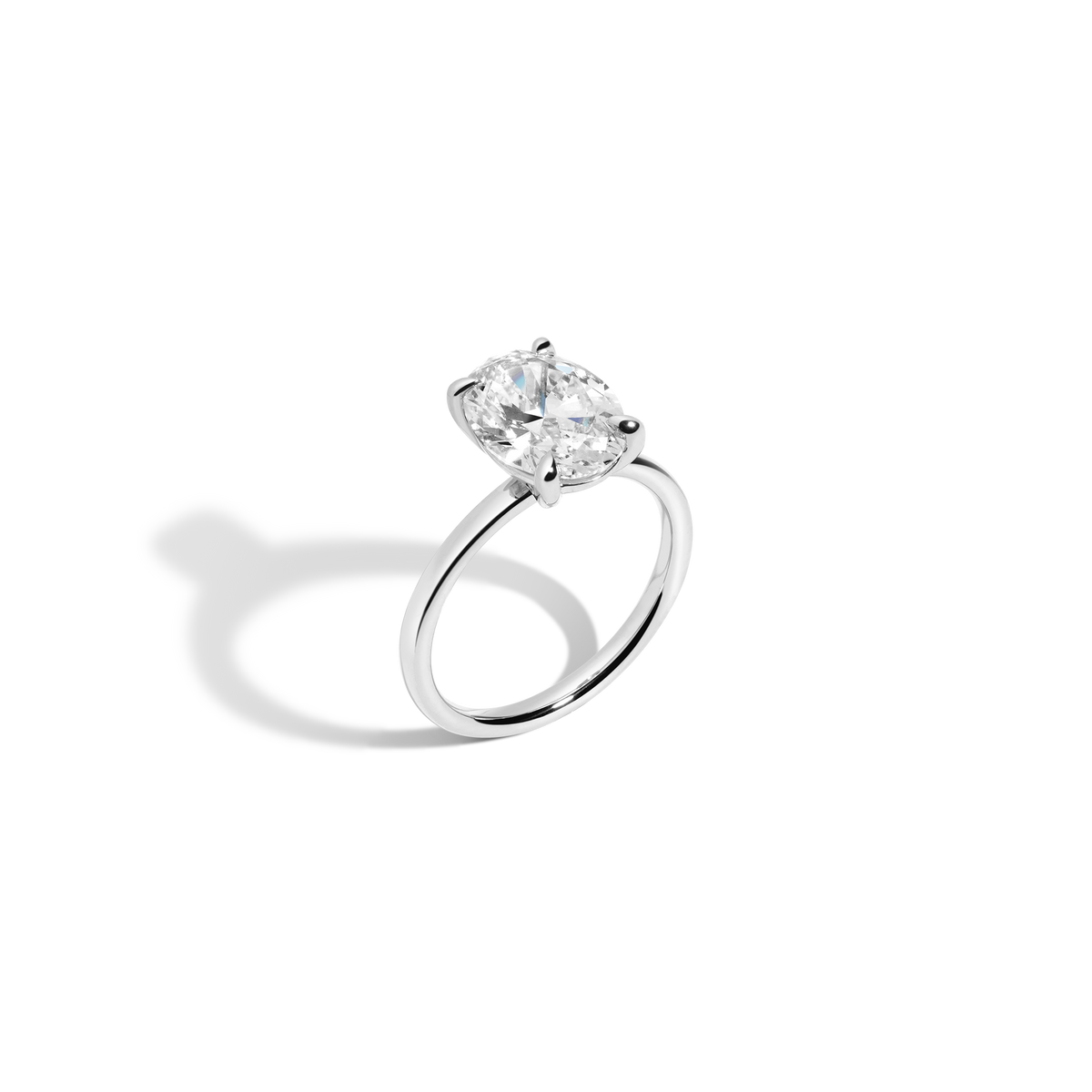 3ct Oval Lab Grown Diamond Solitaire Ring 14k 18k Platinum White Gold First