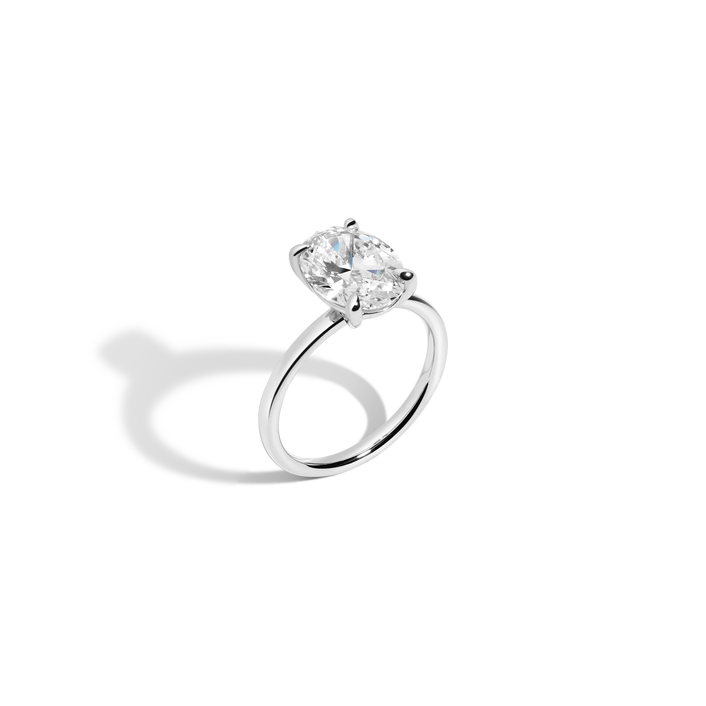 3ct Oval Lab Grown Diamond Solitaire Ring 14k 18k Platinum White Gold First