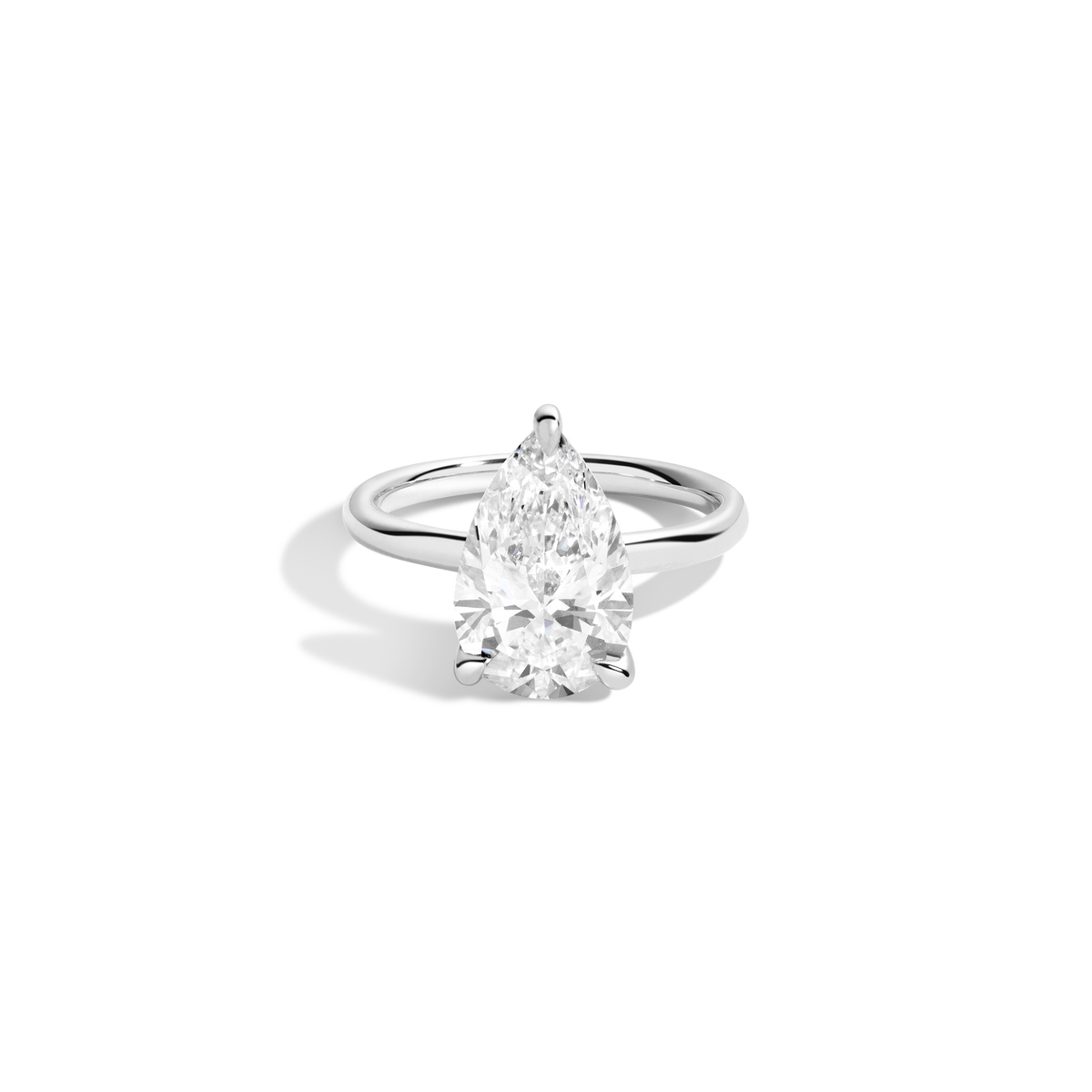 4ct Pear Lab Grown Diamond Solitaire Ring 14k 18k Platinum White Gold First