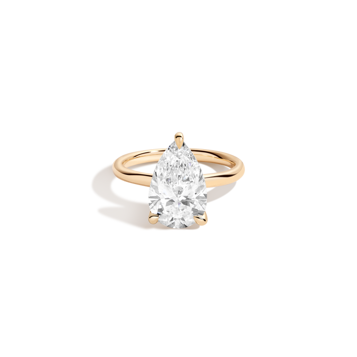 4ct Pear Lab Grown Diamond Solitaire Ring