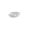 3ct Round Lab Grown Diamond Floating Cigar Ring 14k White Gold First