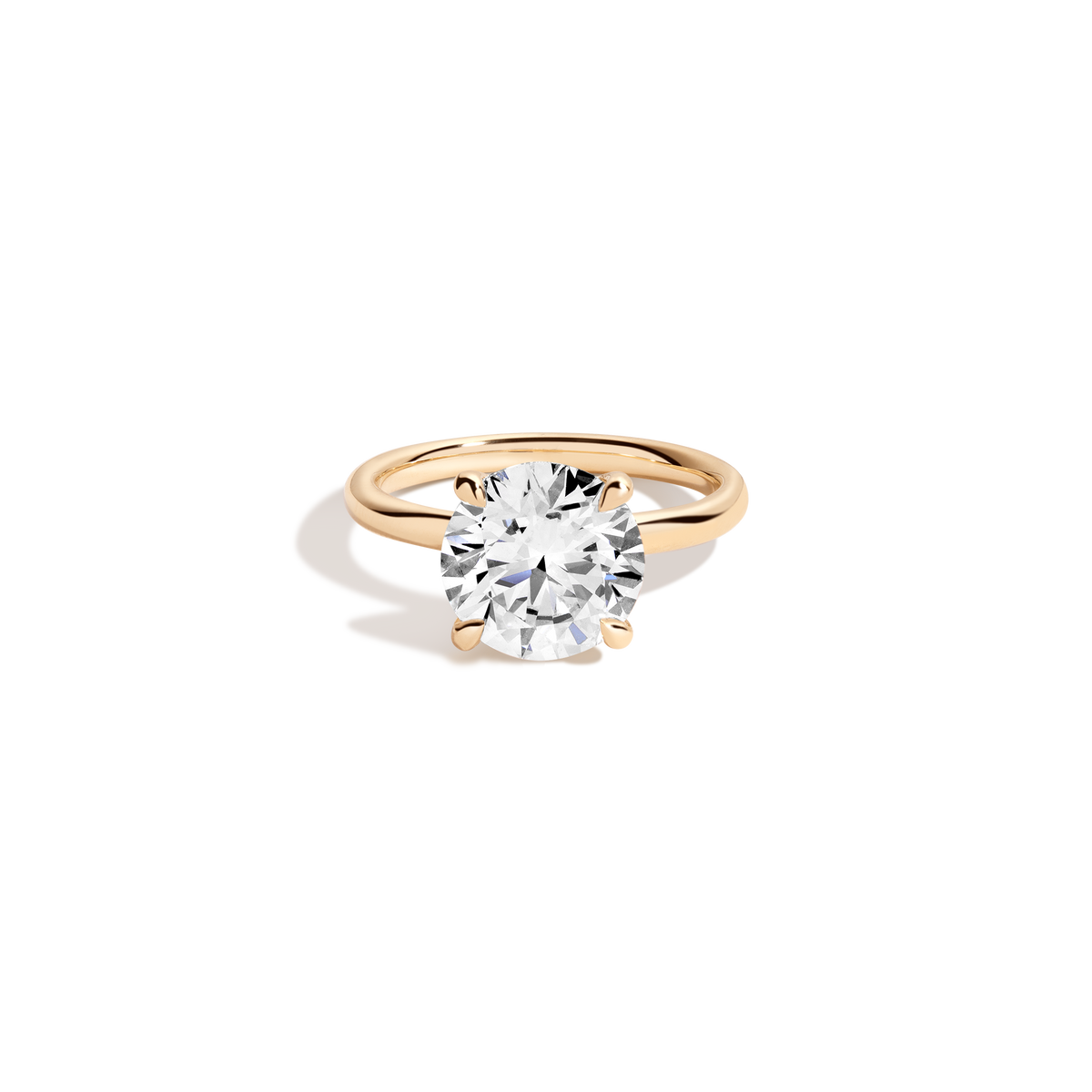 4ct Round Lab Grown Diamond Solitaire Ring 14k 18k Yellow Gold First