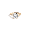 4ct Round Lab Grown Diamond Solitaire Ring 14k Yellow Gold First