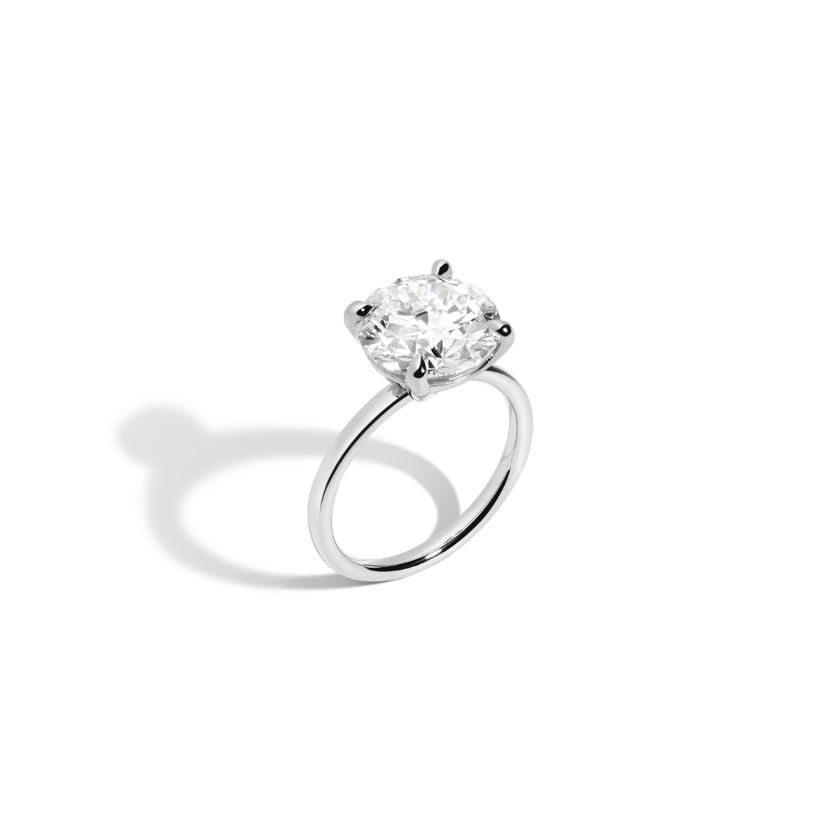 4ct Round Lab Grown Diamond Solitaire Ring 14k 18k Platinum White Gold