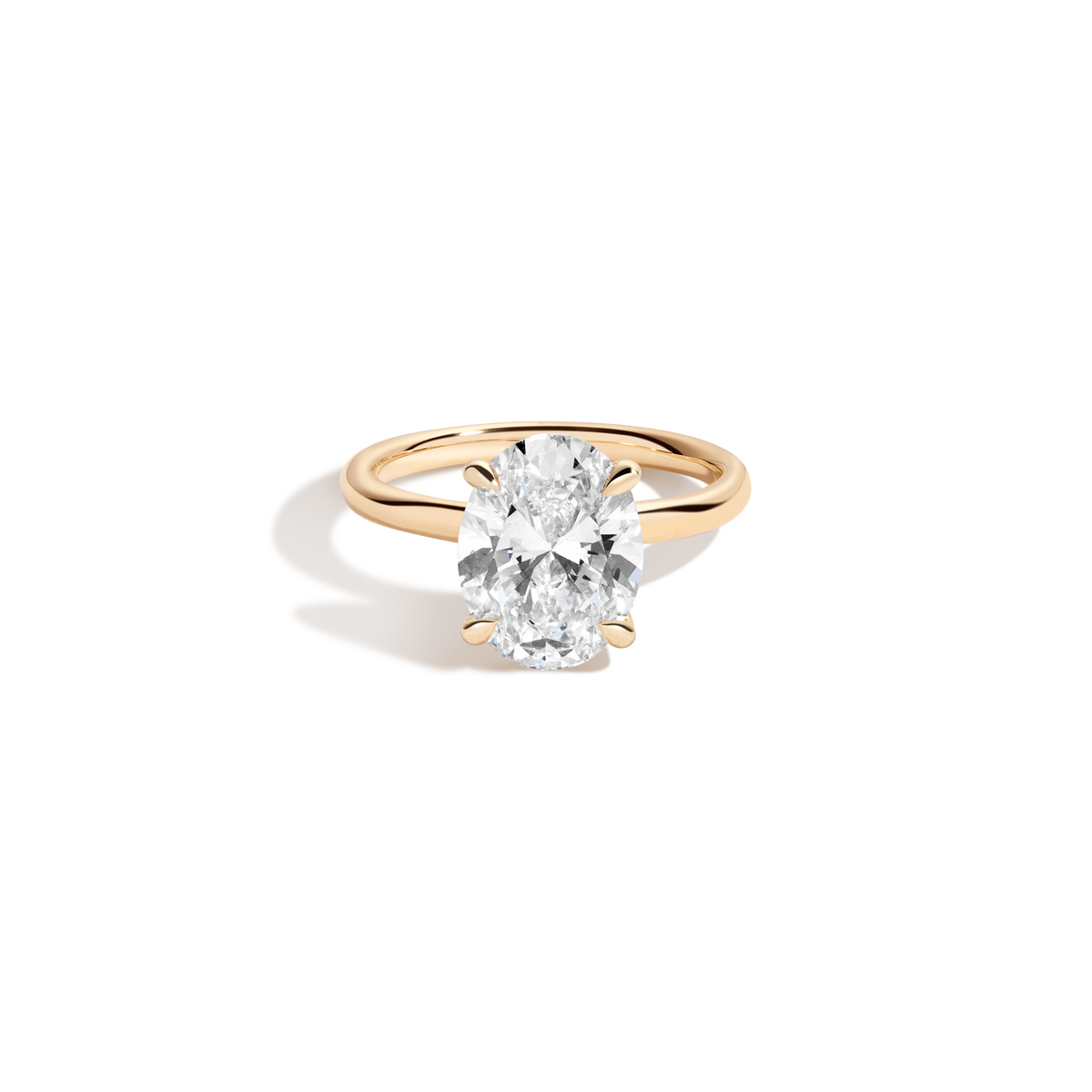 4ct Oval Lab Grown Diamond Solitaire Ring 14k 18k Yellow Gold First
