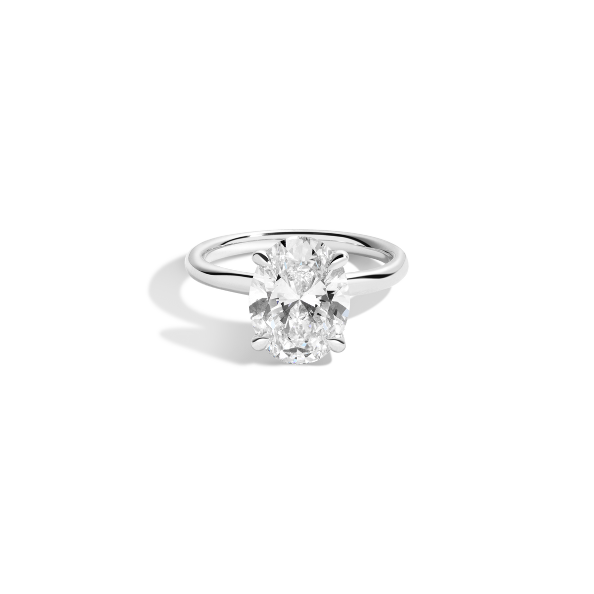 4ct Oval Lab Grown Diamond Solitaire Ring 14k 18k Platinum White Gold First