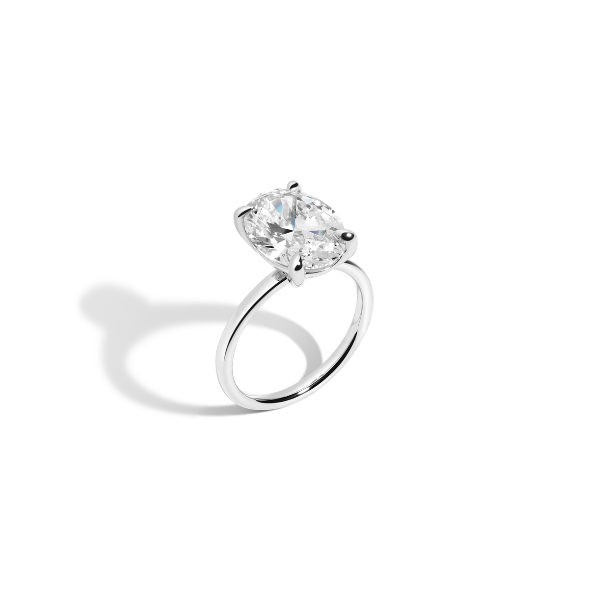 4ct Oval Lab Grown Diamond Solitaire Ring 14k 18k Platinum White Gold