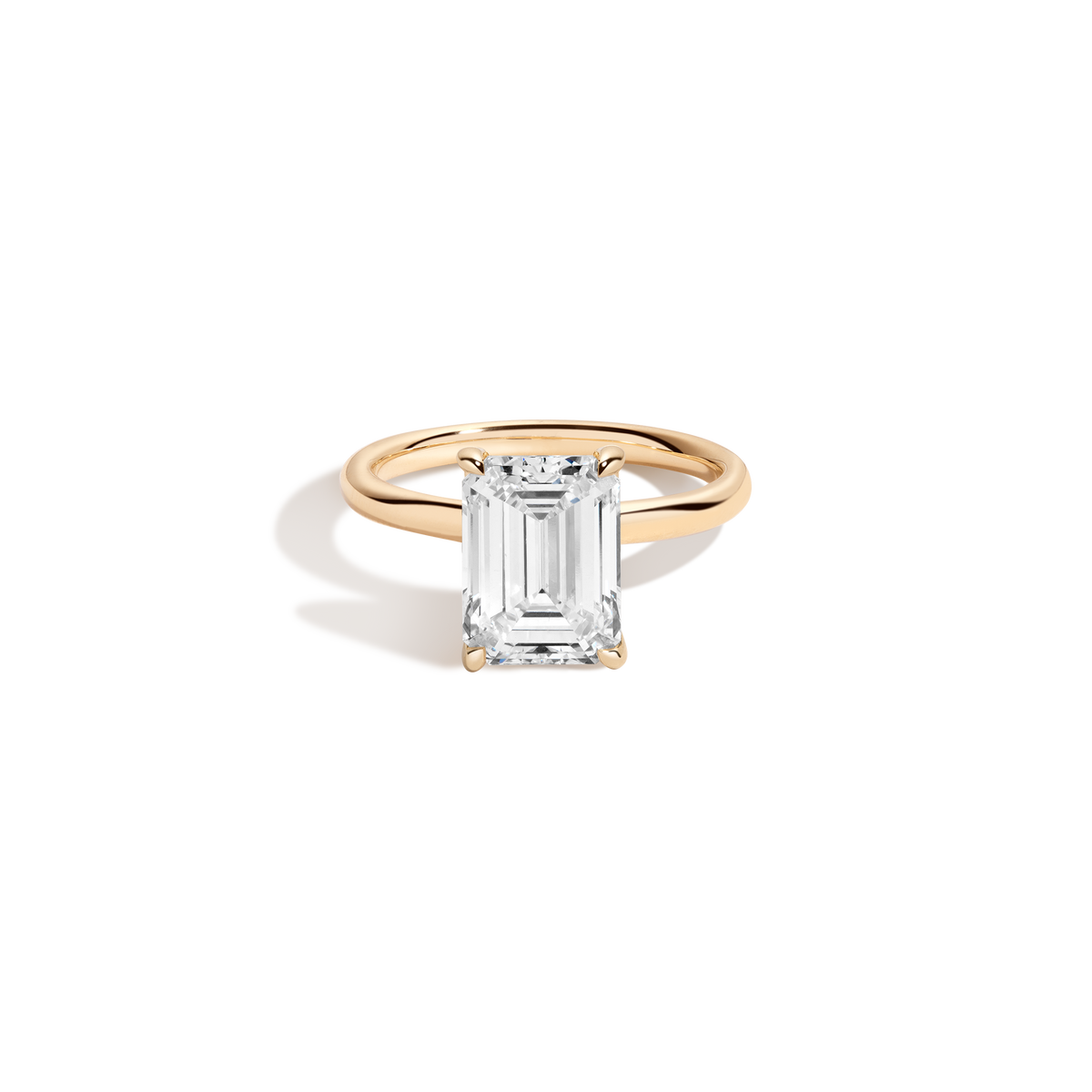 4ct Emerald Lab Grown Diamond Solitaire Ring 14k 18k Yellow Gold First