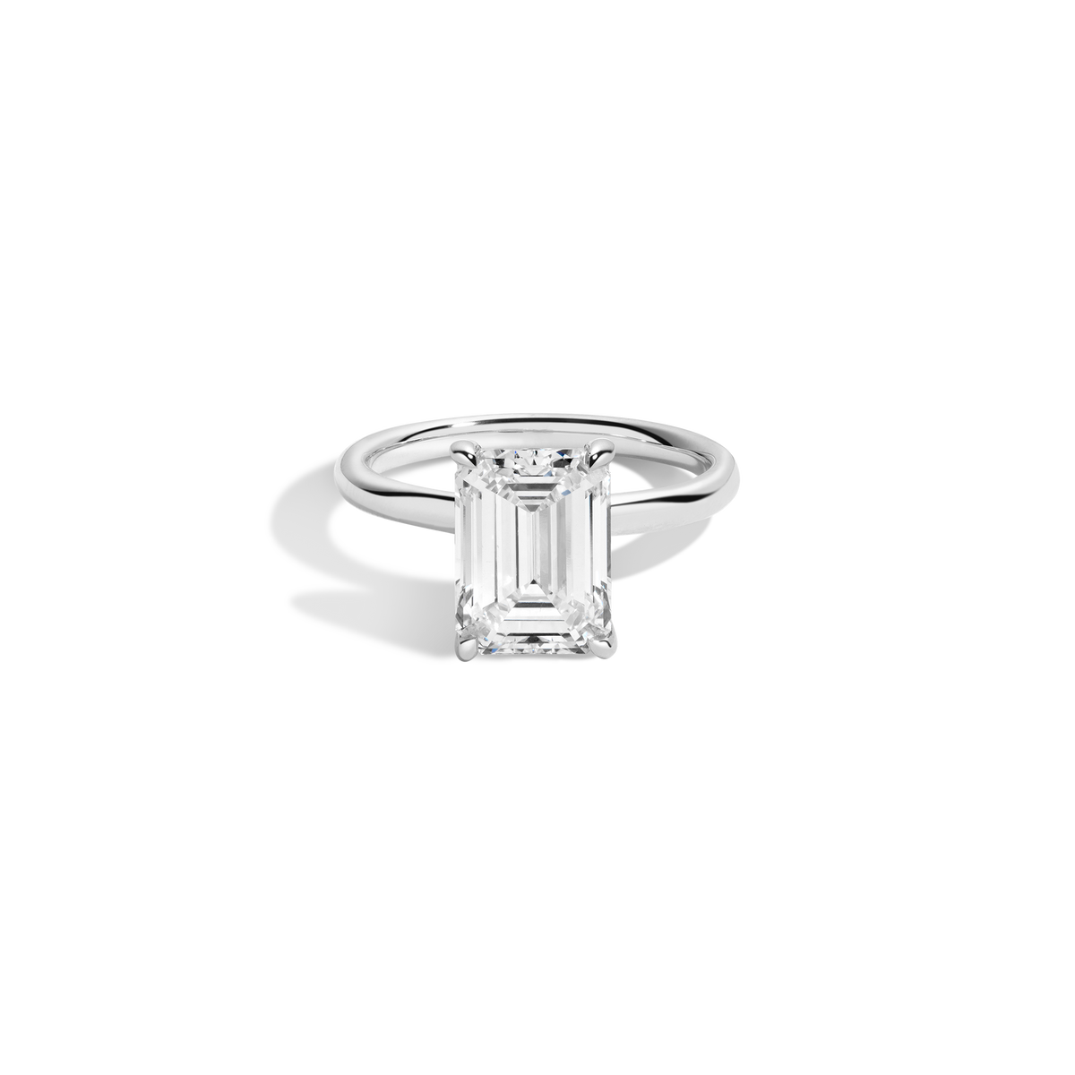 4ct Emerald Lab Grown Diamond Solitaire Ring 14k 18k Platinum White Gold First
