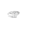 4ct Emerald Lab Grown Diamond Solitaire Ring 14k White Gold First