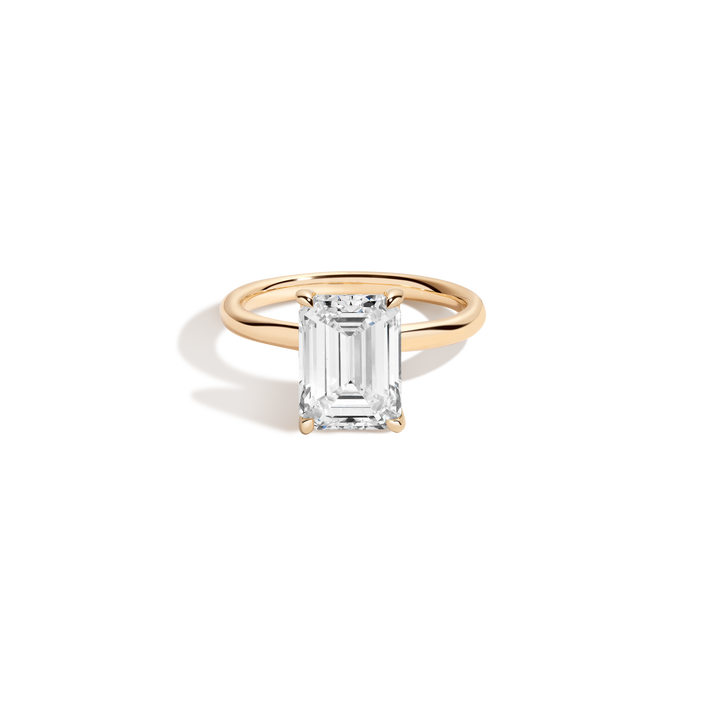4ct Emerald Lab Grown Diamond Solitaire Ring