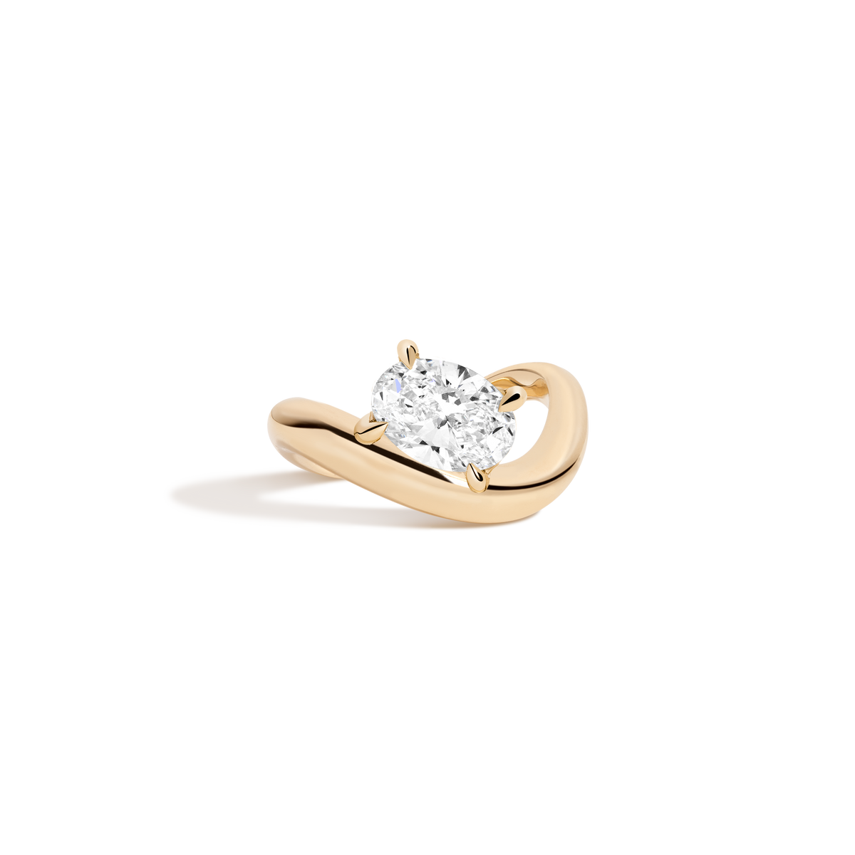 2ct Oval Lab Grown Diamond Floating Ring 14k 18k Yellow Gold First