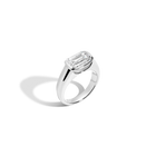 3ct Emerald Lab Grown Diamond Floating Signet Ring