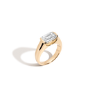 3ct Emerald Lab Grown Diamond Floating Signet Ring