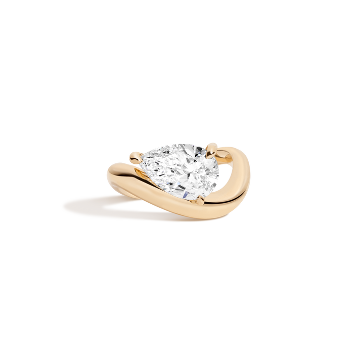 3ct Pear Lab Grown Diamond Floating Ring
