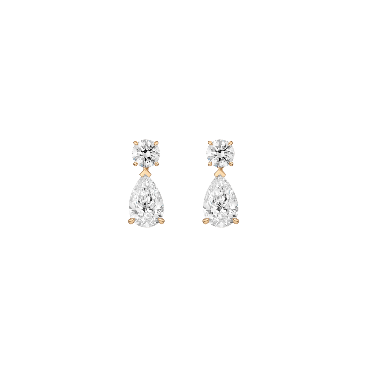 Lab Grown Diamond Pear Drop Earrings 14k Yellow Gold 5ct First