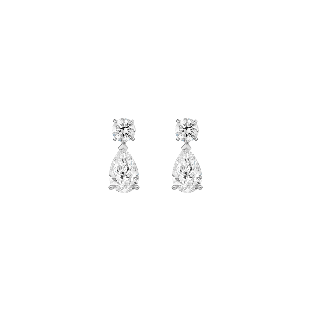 Lab Grown Diamond Pear Drop Earrings 14k White Gold 5ct First