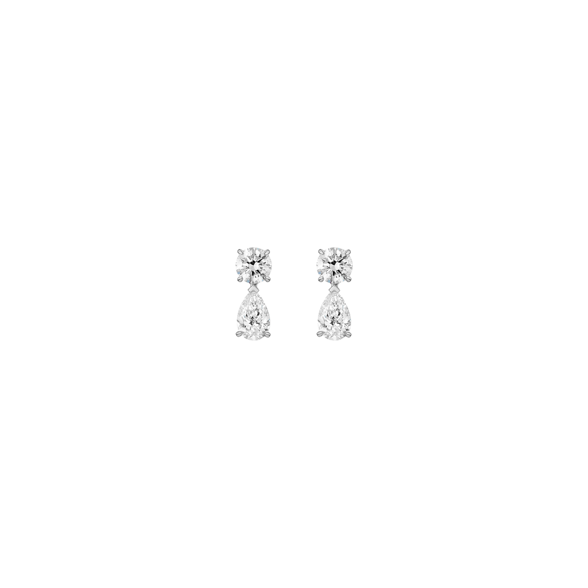 Lab Grown Diamond Pear Drop Earrings 14k White Gold 2ct First