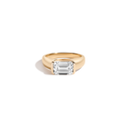 3ct Emerald Lab Grown Diamond Floating Signet Ring