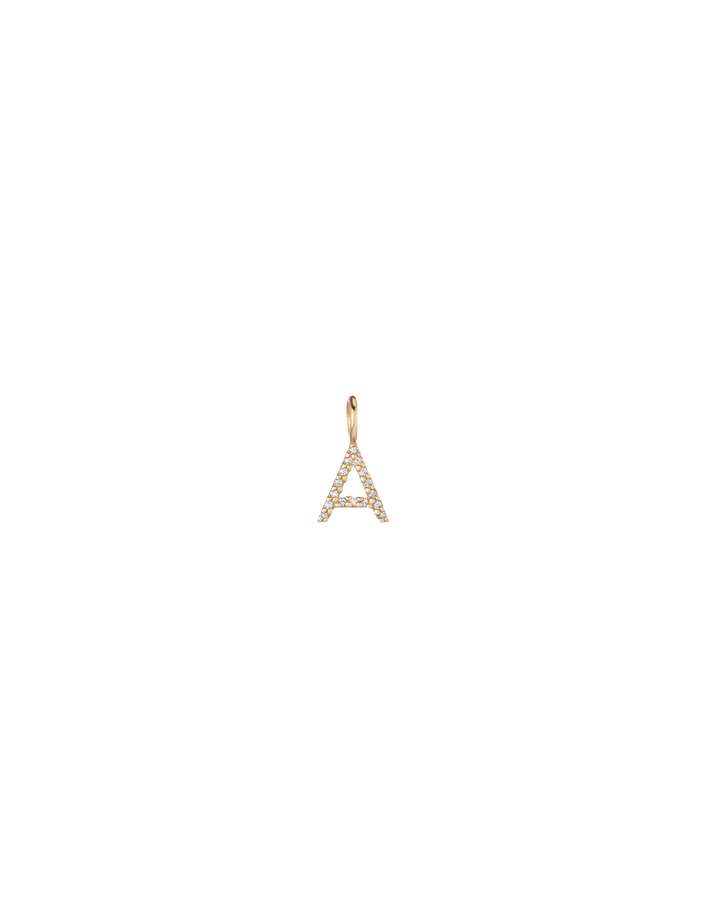 Pavé Lab Grown Diamond Classic Letter Pendant 14k Yellow Gold A First