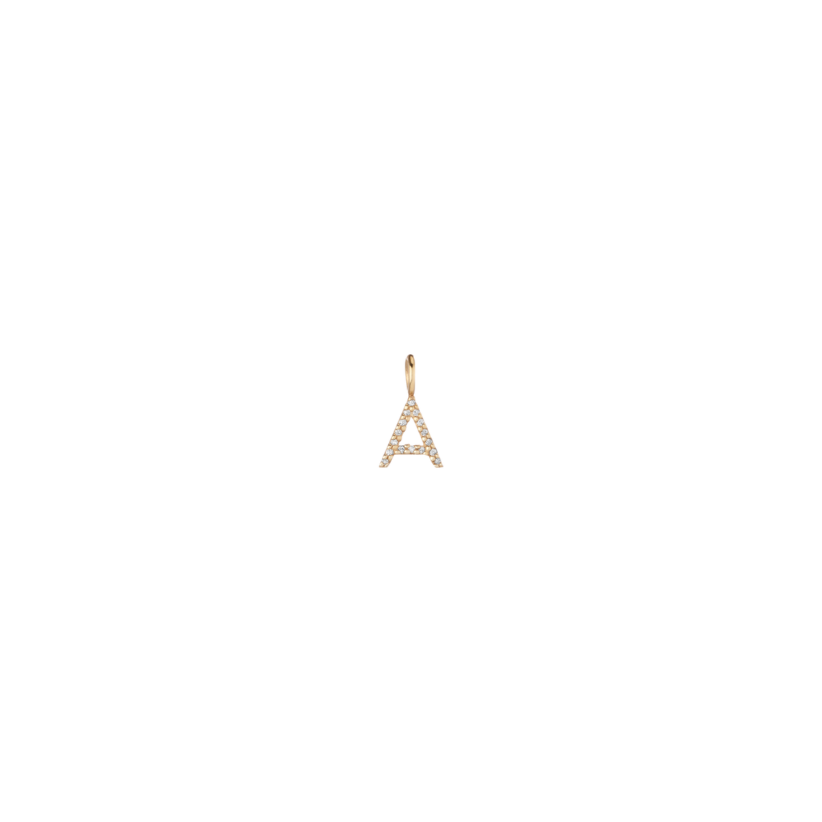 Pavé Lab Grown Diamond Classic Letter Pendant 14k Yellow Gold A First