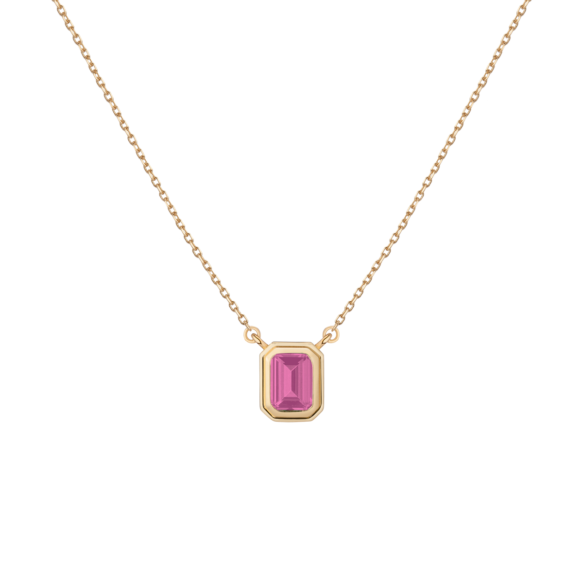 Lab Grown Pink Sapphire Heirloom Necklace Vermeil 14k 18k Yellow Gold First