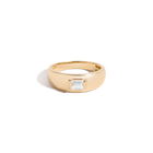 Chunky Lab Grown White Sapphire Emerald Ring