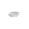 3ct Oval Lab Grown Diamond Floating Cigar Ring 14k White Gold First