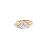 3ct Oval Lab Grown Diamond Floating Cigar Ring 14k Yellow Gold First