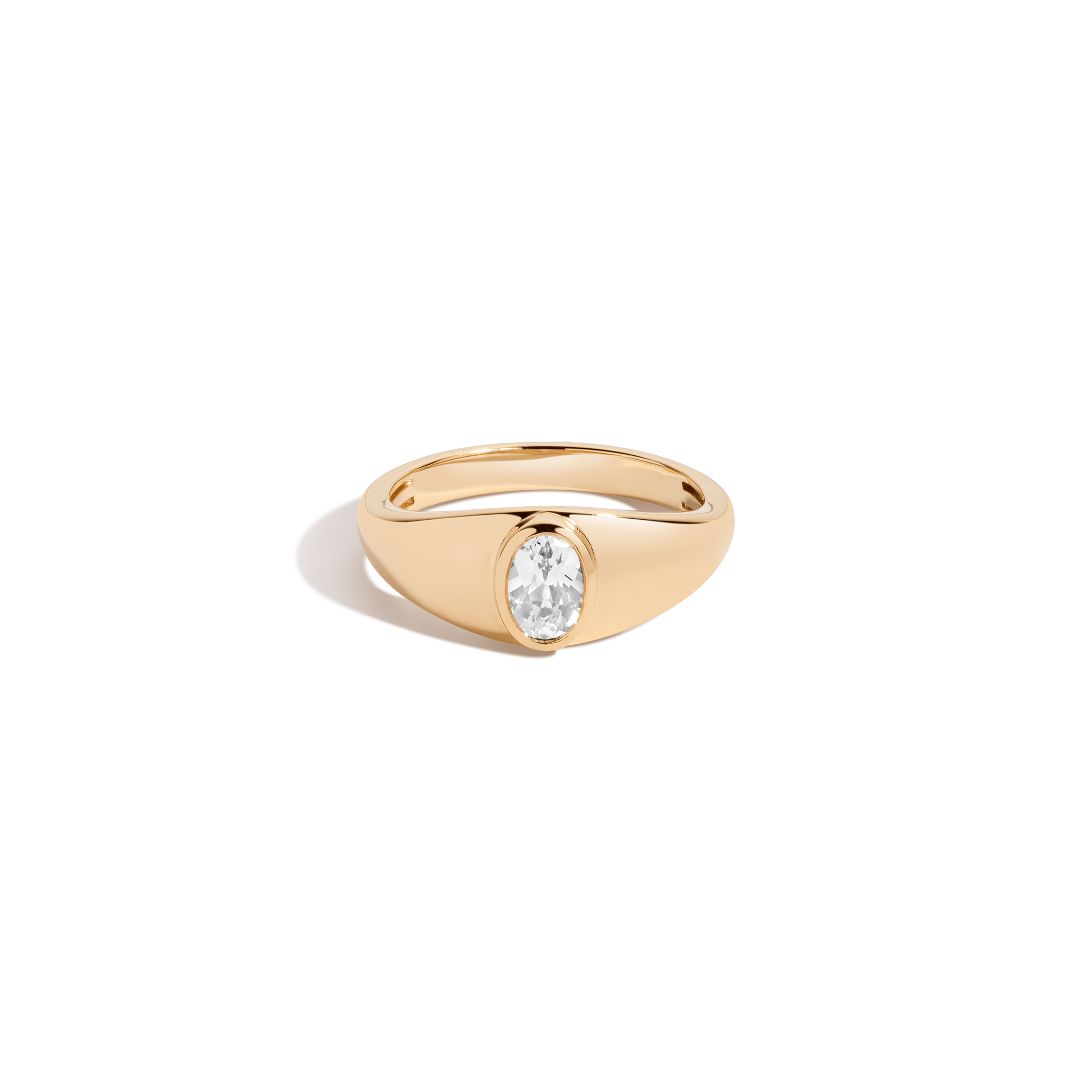 Chunky Lab Grown White Sapphire Oval Ring
