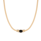 Lab Grown Black Sapphire Art Deco Herringbone Necklace