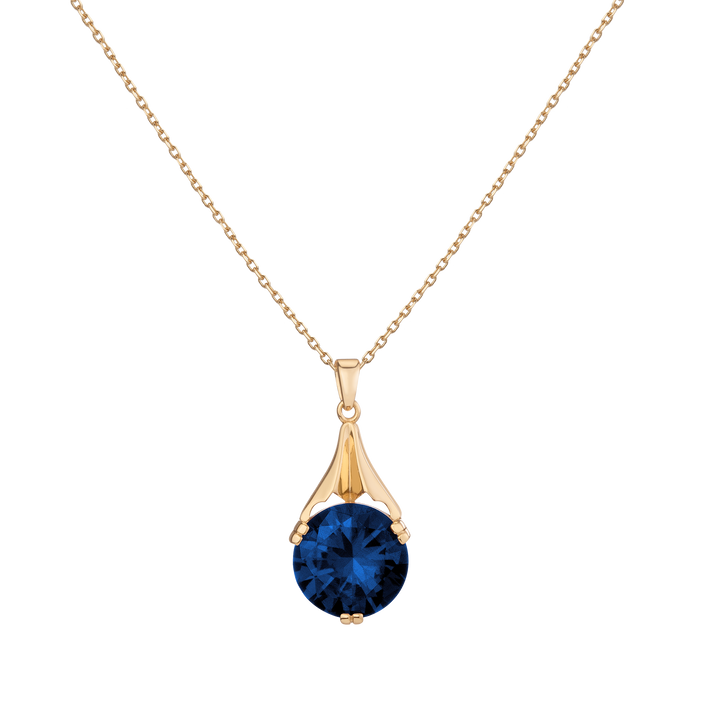 The Oma Lab Grown Blue Sapphire Necklace 