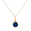 Lab Grown Blue Sapphire Sophie Vintage Pendant Necklace Vermeil Yellow Gold First