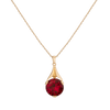 Lab Grown Red Ruby Sophie Vintage Pendant Necklace Vermeil Yellow Gold First