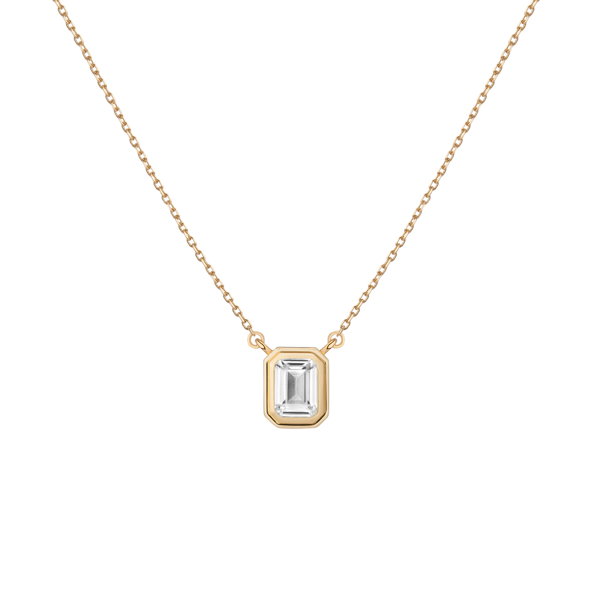 Lab Grown White Sapphire Heirloom Necklace