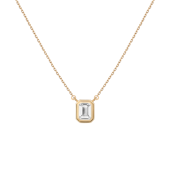 Lab Grown White Sapphire Heirloom Necklace